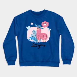 cute llama hat Crewneck Sweatshirt